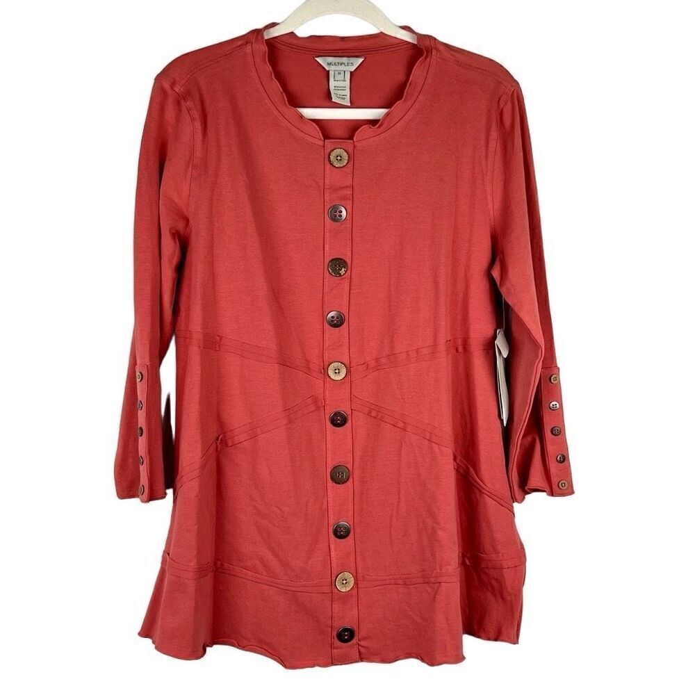 NWT Multiples Missy Wild Side Dusty Rose Tunic Medium